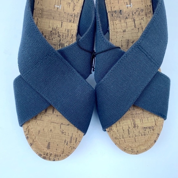 Esprit Crisscross Navy Blue Espadrille Wedge - Picture 9 of 11